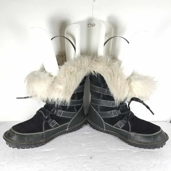 Sorel Women's Kaya US8 Black Leather Waterproof Insulated Faux Fur Winter Boot - Picture 4 of 16